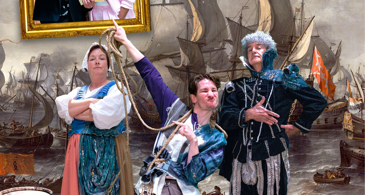 Poster Slag om het beeld met diverse personages